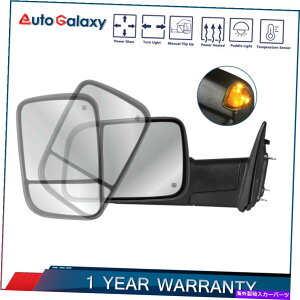 US~[ 2009-2018 Dodge Ram 1500̍/hCo[p[M~[tTEMPZT[ Left/Driver Power Heated Tow Mirror w/ Temp Sensor For 2009-2018 Dodge Ram 1500