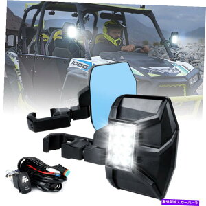 US�~���[ Xprite���A�T�C�h�r���[�~���[1.75 -2���[���o�[ATV UTV RZR�̃X�|�b�g���C�g�t���~���[ Xprite Rear Side View Mirrors w/ Spot Lights for 1.75-2 Roll Bar ATV UTV RZR�y���s�A���i�z