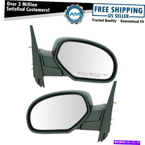 US~[ 07-12 GMC Sierra Silverado Pickup TruckɃZbgꂽ}jAeNX`[~[yA Manual Textured Mirrors Pair Set for 07-12 GMC Sierra Silverado Pickup Truck