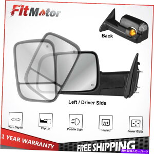 US~[ 2009N2018ÑhbWw/xZT[ɉMꂽhCo[TChgE~[p[ Driver Side Tow Mirror Power Heated For 2009-2018 Dodge Ram w/ Temp Sensor