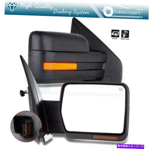 US�~���[ 2007-2014 Ford F150�̋� Mirrors For 2007-2014 Ford F150 Black Power Heated Floor Lamp &Turn Signal Lamp�y���s�A���i�z