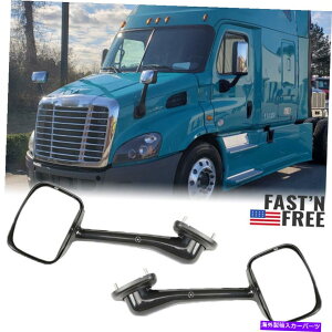 US�~���[ 1�y�A�t�B�b�g2008-2016 Freightliner Cascadia Truck Manual Chrome Hood Mirrors�Z�b�g 1 Pair Fits 2008-2016 Freightliner Cascadia Truck Manual Chrome Hood Mirrors Set�y���s�A���i�z
