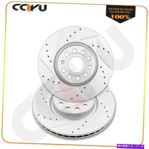 brake disc rotor AEfBA3TTr[gWFb^pbTbgp̃tghhXbgbLu[L[^[ FRONT DRILLED & SLOTTED PLATED BRAKE ROTORS FOR Audi A3 TT Beetle Jetta Passat