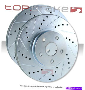 brake disc rotor �t�����g�g�b�v�u���[�L�p�t�H�[�}���X�N���X�h�����X���b�g�X���b�g�u���[�L�f�B�X�N���[�^�[TB3455 FRONT TOPBRAKES Performance Cross Drilled Slotted Brake Disc Rotors TB3455�y���s�A���i�z