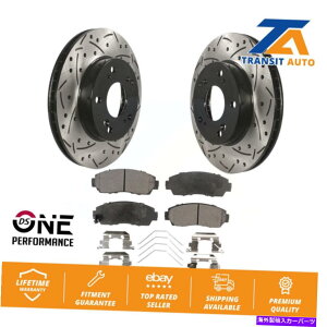brake disc rotor z_VrbNp̃tgR[eBOhhfBXNu[L[^[[^[Z~^bNpbhLbg Front Coated Drilled Slot Disc Brake Rotor Semi-Metallic Pad Kit For Honda Civic
