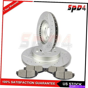 brake disc rotor 96-05�z���_�V�r�b�N�p�̃Z���~�b�N�p�b�h�t���t�����g�h�����X���b�g�f�B�X�N�u���[�L���[�^�[ Front Drilled Slotted Discs Brake Rotors with Ceramic Pads For 96-05 Honda Civic�y���s�A���i�z