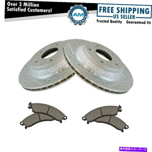 brake disc rotor �t�����g�|�C�Z���~�b�N�f�B�X�N�u���[�L�p�b�h�Ɛ��\�h�����X���b�g�R�[�e�B���O���[�^�[ Front Posi Ceramic Disc Brake Pad & Performance Drilled Slotted Coated Rotors