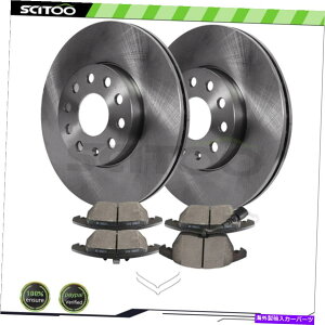 brake disc rotor 10-14�̃t�����g�u���[�L�p�b�h�ƃ��[�^�[�t�H���N�X���[�Q���S���t2.5L 07-09���r�b�g2.5L Front Brake Pads and Rotors For 10-14 Volkswagen Golf 2.5L 07-09 Rabbit 2.5L�y���s�A���i�z