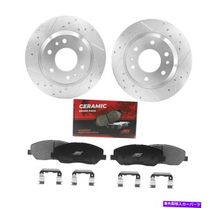 brake disc rotor �t�H�[�h�t���[�W����13-18�p�̃��A�h����/�X���b�g�����u���[�L���[�^�[ +�Z���~�b�N�p�b�h Rear Drill/Slot Zinc Brake Rotors + Ceramic Pads for ford Fusion 13-18�y���s�A���i�z