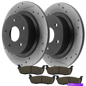 brake disc rotor tH[hF-150J[2000-03p̃AEubNR[[gu[L[^[ƃpbh Rear E-black coate Brake Rotors & Pads For Ford F-150 EXPEDITION LINCOLN 2000-03