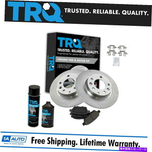 brake disc rotor TRQAZ~bNu[Lpbh[^[LbgZp~m}c_6[t@[pt TRQ Rear Ceramic Brake Pad & Rotor Kit w/Fluids for Fusion Milan Mazda6 Zephyr