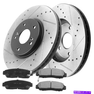 brake disc rotor �t�����g�h�����ƃX���b�g�t���u���[�L���[�^�[�p�b�h�z���_�A�R�[�h�A�L����TSX CL TL G6 Front Drilled and Slotted Brake Rotors Pads for Honda Accord Acura TSX CL TL G6�y���s�A���i�z