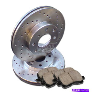 brake disc rotor A0466 FIT 2007 2008�|���e�B�A�b�N�E�F�[�u5�t�����g�N���X�h�����u���[�L���[�^�[�Z���~�b�N�p�b�h A0466 FIT 2007 2008 Pontiac Wave 5 FRONT Cross Drilled Brake Rotors Ceramic Pads�y���s�A���i�z