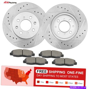 brake disc rotor �t�����g�h�����ƃX���b�g�u���[�L���[�^�[�z���_�V�r�b�N���@�̂��߂̃Z���~�b�N�p�b�hAcura USA FRONT DRILL AND SLOT BRAKE ROTORS CERAMIC PADS FOR HONDA CIVIC INSIGHT ACURA USA�y���s�A���i�z