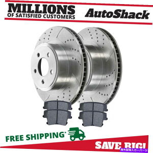 brake disc rotor _bW[d`W[V6p̃AhXbgu[L[^[Vo[ƃpbh Rear Drilled Slotted Brake Rotors Silver & Pads for Dodge Charger Challenger V6