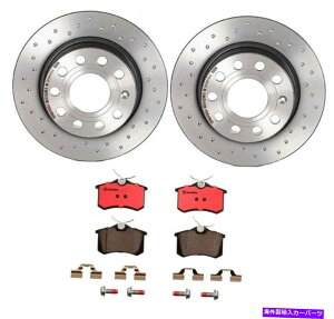 brake disc rotor VW Jetta 253mm�p��Xtra�f�B�X�N���[�^�[�ƃZ���~�b�N�p�b�h�̃u�����{���A�u���[�L�L�b�g Brembo Rear Brake Kit Drilled Xtra Disc Rotors & Ceramic Pads for VW Jetta 253mm�y���s�A���i�z