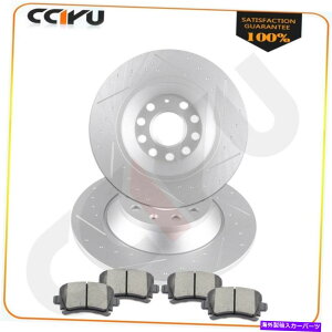 brake disc rotor Audi A6 2WD 2005-2011AXbgu[LfBXN[^[ƃZ~bNpbhɂ҂ Fits Audi A6 2WD 2005 - 2011 Rear Slotted Brake Discs Rotors And Ceramic Pads