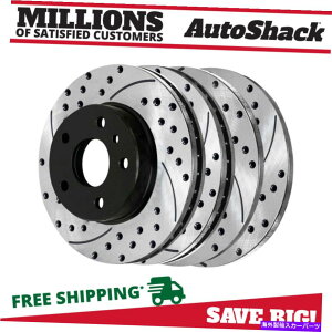 brake disc rotor ���Y�ő�2006 Altima�p��4�̃t�����g�����A�h�����X���b�g�u���[�L���[�^�[�Z�b�g�Z�b�g Front & Rear Drilled Slotted Brake Rotors Set of 4 for Nissan Maxima 2006 Altima�y���s�A���i�z