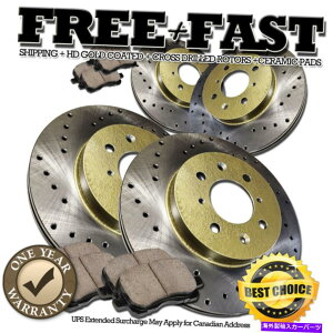 brake disc rotor J0252 Fit 1993 1995 1996 Honda Prelude��VTEC�@�탍�[�^�[�Z���~�b�N�p�b�h�S�[���h J0252 FIT 1993 1995 1996 Honda Prelude Non-VTEC Drilled Rotors Ceramic Pads GOLD�y���s�A���i�z