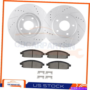 brake disc rotor �u���[�L�t�����g�f�B�X�N���[�^�[�ƃZ���~�b�N�p�b�h�h�����h���b�g���Y�N�G�X�g04-09 Brake Front Disc Rotors And Ceramic Pads Drilled Slot For Nissan Quest 04-09�y���s�A���i�z