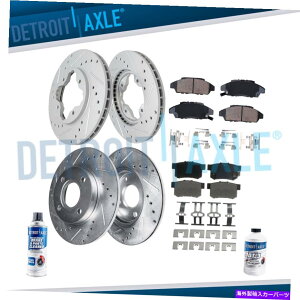 brake disc rotor �z���_�A�R�[�h���[�^�[�h�����u���[�L�L�b�g�p�̃t�����g����у��A�u���[�L���[�^�[ +�u���[�L�p�b�h Front & Rear Brake Rotors + Brake Pads for Honda Accord Rotor Drilled Brakes Kit�y���s�A��