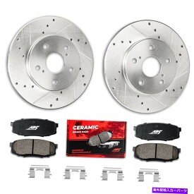 brake disc rotor フロント亜鉛ドリル/スロットブレーキローター +日産ローグ用パッドセレクト2014-2015 Front Zinc Drill/Slot Brake Rotors + Pads for Nissan Rogue Select 2014-2015