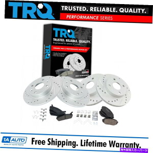 brake disc rotor TRQ�p�t�H�[�}���X�u���[�L���[�^�[�h�����X���b�g�X���b�g������POSI�Z���~�b�N�p�b�h�t�����g���A TRQ Performance Brake Rotor Drilled Slotted Zinc & Posi Ceramic Pad Front Rear