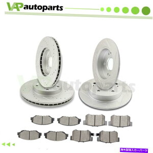 brake disc rotor Honda Civic Acura ILX 2014-2015�̃u���[�L�p�b�h�ƃ��[�^�[�t�����g���A Brake Pads And Rotors Front Rear For Honda Civic Acura ILX 2014-2015 Drilled�y���s�A���i�z