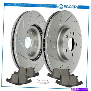 brake disc rotor 2013-2018 Ford Fusion�̃t�����g�h�������X���b�g�u���[�L�f�B�X�N���[�^�[���[�^�[�Z���~�b�N�p�b�h Front Drill & Slotted Brake Discs Rotors Ceramic Pads For 2013-2018 Ford Fusion�y���s�A���i�z