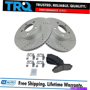 brake disc rotor TRQ�p�t�H�[�}���X�h�������X���b�g�t���u���[�L���[�^�[��POSI�Z���~�b�N�p�b�h�t�����g�Z�b�g TRQ Performance Drilled & Slotted Brake Rotor & Posi Ceramic Pad Front Set