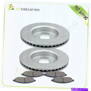 brake disc rotor 2006�N�̃W�[�v�R�}���_�[�̃t�����g�h�����u���[�L���[�^�[��4�̃��^���b�N�u���[�L�p�b�h 2 Front Drill Brake Rotors & 4 Metallic Brake Pads For 2006 2010 Jeep Commander�y���s�A���i�z