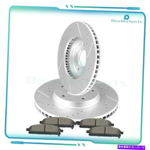brake disc rotor ���Y�N�G�X�g2004-2009�̃u���[�L�t�����g�h�����X���b�g���[�^�[�ƃZ���~�b�N�p�b�h Brake Front Drill Slot Rotors And Ceramic Pads For Nissan Quest 2004 - 2009�y���s�A���i�z