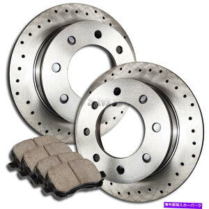brake disc rotor A0221 FIT 2007 2008 GMC Yukon 2500�t�����g�N���X�h�����h�u���[�L���[�^�[�Z���~�b�N�p�b�h A0221 FIT 2007 2008 GMC Yukon 2500 FRONT Cross Drilled Brake Rotors Ceramic Pads�y���s�A���i�z