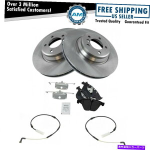 brake disc rotor �t�����g�f�B�X�N���[�^�[�ƃu���[�L�p�b�h�����E�L�b�g�Z�b�gBMW 335 E90�p�Z���T�[ Front Disc Rotor & Brake Pad Left & Right Kit Set w/ Sensors for BMW 335 E90�y���s�A���i�z