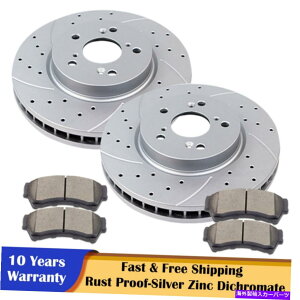 brake disc rotor Ford Fusion Mazda 6�p�̃t�����g�h�����X���b�g���[�^�[�ƃu���[�L�p�b�h�u���[�L�L�b�g Front Drilled Slotted Rotors and Brake Pads Brakes Kits for Ford Fusion Mazda 6�y���s�A���i�z