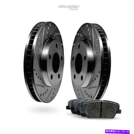 brake disc rotor [フロント]黒いドリルスロットローターとセラミックパッドBBCF.62121.02 [FRONT] Black Drilled Slotted Rotors and Ceramic Pads BBCF.62121.02