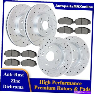 brake disc rotor �z���_�A�R�[�h���[�^�[�p�b�h�f�B�X�N�u���[�L�L�b�g�p�̃t�����g���A�X���b�g���[�^�[�u���[�L�p�b�h Front Rear Slotted Rotors Brake Pads for Honda Accord Rotor Pad Disc Brakes Kits�y���s�A