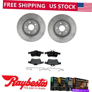 brake disc rotor リアブレーキローター + 2013-2016 Ford Escapeのセラミックブレーキパッドとハードウェア Rear Brake Rotors + Ceramic Brake Pads & Hardware For 2013-2016 Ford Escape