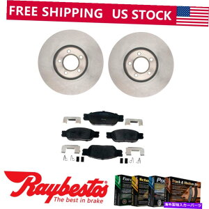 brake disc rotor tgu[L[^[ + 2000N2006ÑJ[LS̃^bNu[Lpbhƃn[hEFA Front Brake Rotors + Metallic Brake Pads & Hardware For 2000-2006 Lincoln LS