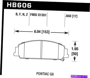 brake disc rotor �z�[�N�p�t�H�[�}���XHB606Z.650�p�t�H�[�}���X�Z���~�b�N�f�B�X�N�u���[�L�p�b�h�̓J�v���XG8�ɓK�����܂� Hawk Performance HB606Z.650 Performance Ceramic Disc Brake Pad Fits Caprice G8