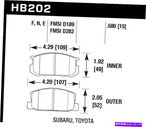 brake disc rotor z[NptH[}XHB202N.580 HPvXfBXNu[LpbhtBbg81-87ubgJ[DL GL Hawk Performance HB202N.580 HP Plus Disc Brake Pad Fits 81-87 Brat Corolla DL GL