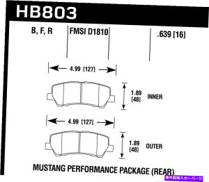 brake disc rotor z[NptH[}XHB803B.639 HPS 5.0fBXNu[Lpbh15-18}X^OɓK܂ Hawk Performance HB803B.639 HPS 5.0 Disc Brake Pad Fits 15-18 Mustang