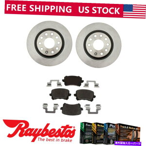 brake disc rotor ALbgu[L[^[ + 2012-2017̃Z~bNpbhƃn[hEFAtHNX[QeBOA Rear Kit Brake Rotors + Ceramic Pads & Hardware For 2012-2017 Volkswagen Tiguan