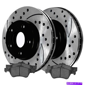 brake disc rotor 2005年から2009年の2011年フォードエスケープフロントドリルスロットローターとセラミックパッド For 2005-2009 2011 Ford Escape Front Drilled Slotted Rotors and Ceramic Pads