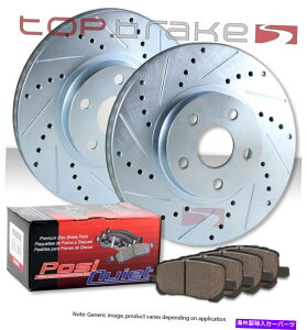 brake disc rotor Agbvu[LhXbgu[L[^[ + POSIÂȃZ~bNpbhTBP17317 REAR TOPBRAKES Drill Slot Brake Rotors + POSI QUIET Ceramic Pads TBP17317