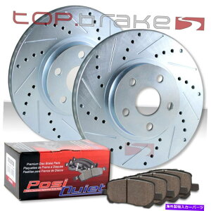 brake disc rotor tggbvu[LhXbgu[L[^[ + POSIÂȃZ~bNpbhTBP15674 FRONT TOPBRAKES Drill Slot Brake Rotors + POSI QUIET Ceramic Pads TBP15674