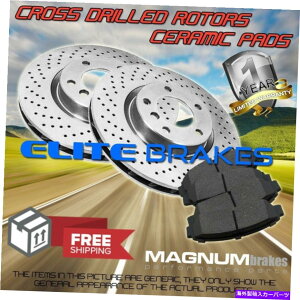 brake disc rotor 2007-2012�{���{C30�AC70 300mm�̃t�����g�N���X�h�������[�^�[�ƃZ���~�b�N�p�b�h Front Cross Drilled Rotors and Ceramic Pads for 2007-2012 Volvo C30, C70 300mm�y���s�A���i�z