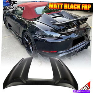 海外製 エアロパーツ マットブラックリアトランクリッドカバーテールゲートトリムポルシェ718ボクスター16-21 Matt Black Rear Trunk Lid Cover Tailgate Trim Fit For Porsche 718 Boxster 16-21