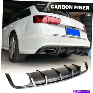 CO GAp[c J[{t@Co[Aop[bvfBt[U[AEfBA6 S-CS6 C7 2015-2018̂߂̃l^o Carbon Fiber Rear Bumper Lip Diffuser Spoiler For Audi A6 S-LINE S6 C7 2015-2018
