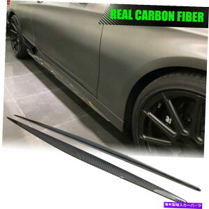 CO GAp[c xcC217 S500 S63 S65 AMG 14-18p̃AJ[{TChXJ[gGNXeVbvtBbg Real Carbon Side Skirts Extension Lip Fit For Benz C217 S500 S63 S65 AMG 14-18